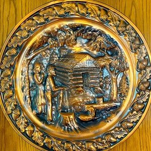 Set of 3 Vintage Vignette Copper wall art